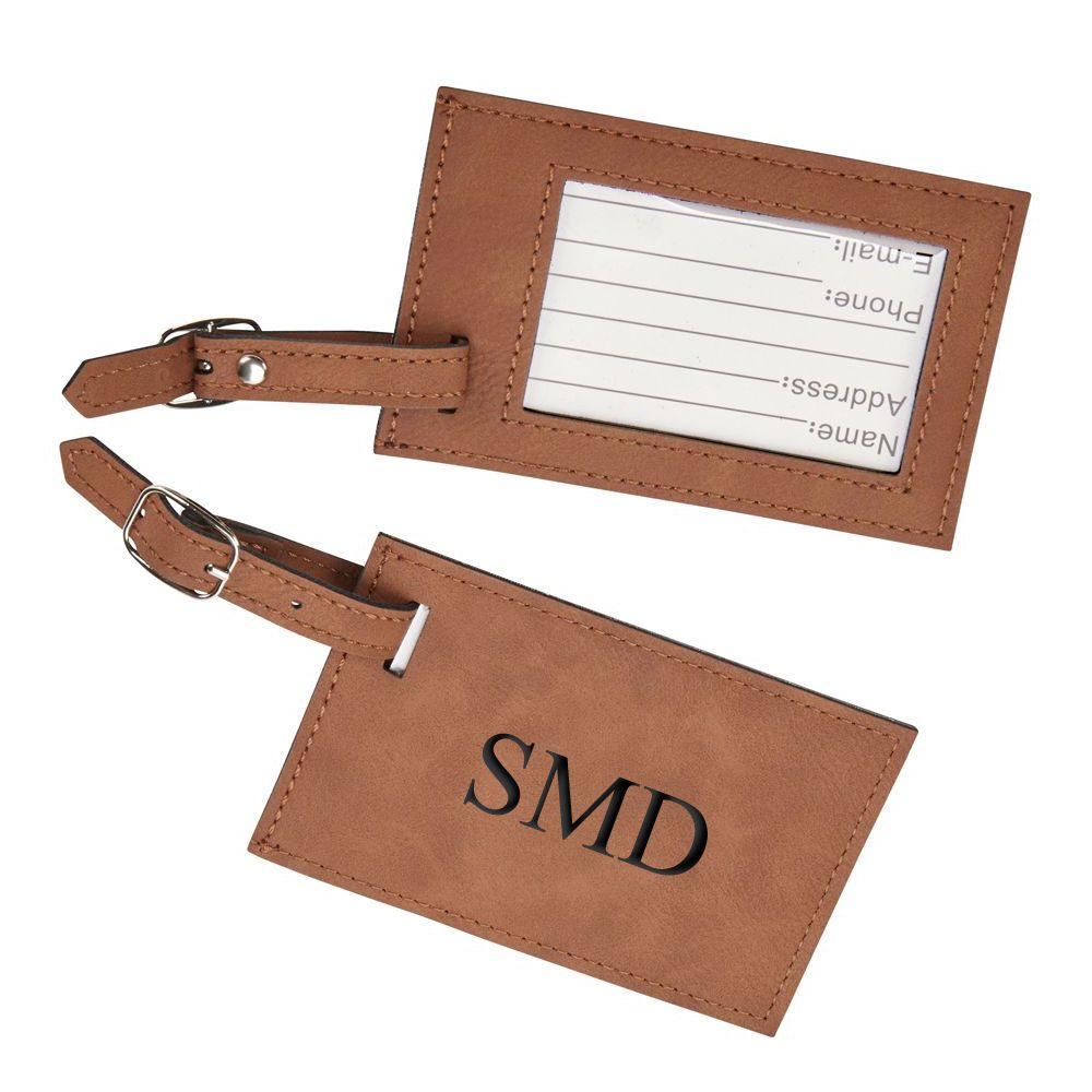 personalized faux leather luggage tag