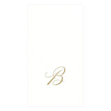 Caspari White Pearl Gold Initial Guest Towels