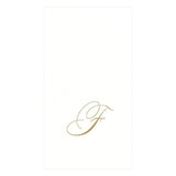 Caspari White Pearl Gold Initial Guest Towels