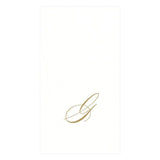 Caspari White Pearl Gold Initial Guest Towels