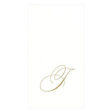 Caspari White Pearl Gold Initial Guest Towels