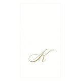 Caspari White Pearl Gold Initial Guest Towels