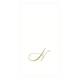 Caspari White Pearl Gold Initial Guest Towels