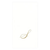 Caspari White Pearl Gold Initial Guest Towels