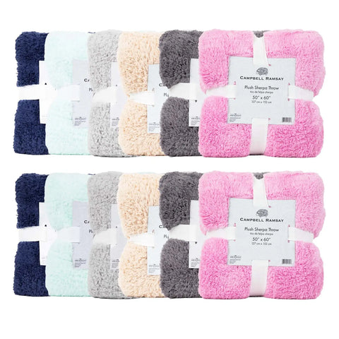 Plush Sherpa Throw Blankets