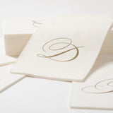 Caspari White Pearl Gold Initial Guest Towels