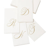Caspari White Pearl Gold Initial Guest Towels