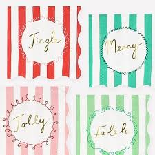 Striped Small Xmas Napkins