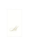 Caspari White Pearl Gold Initial Guest Towels