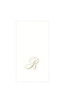 Caspari White Pearl Gold Initial Guest Towels