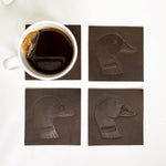 Leather Embossed Coaster Sets