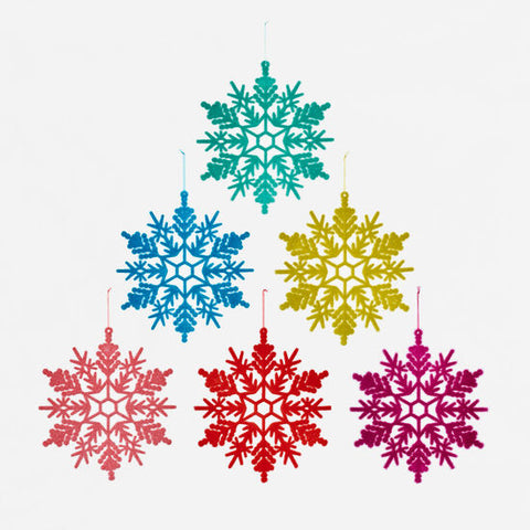 Flocked Snowflake Ornaments