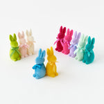 6" Flocked Button-Nosed Bunnies