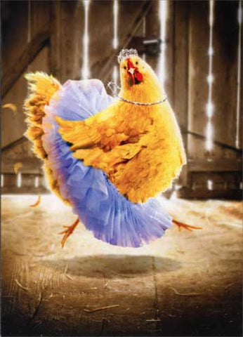 Chicken Ballerina Birthday Card