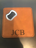 Engraved Leatherette Bottle Opener/Coaster 2346